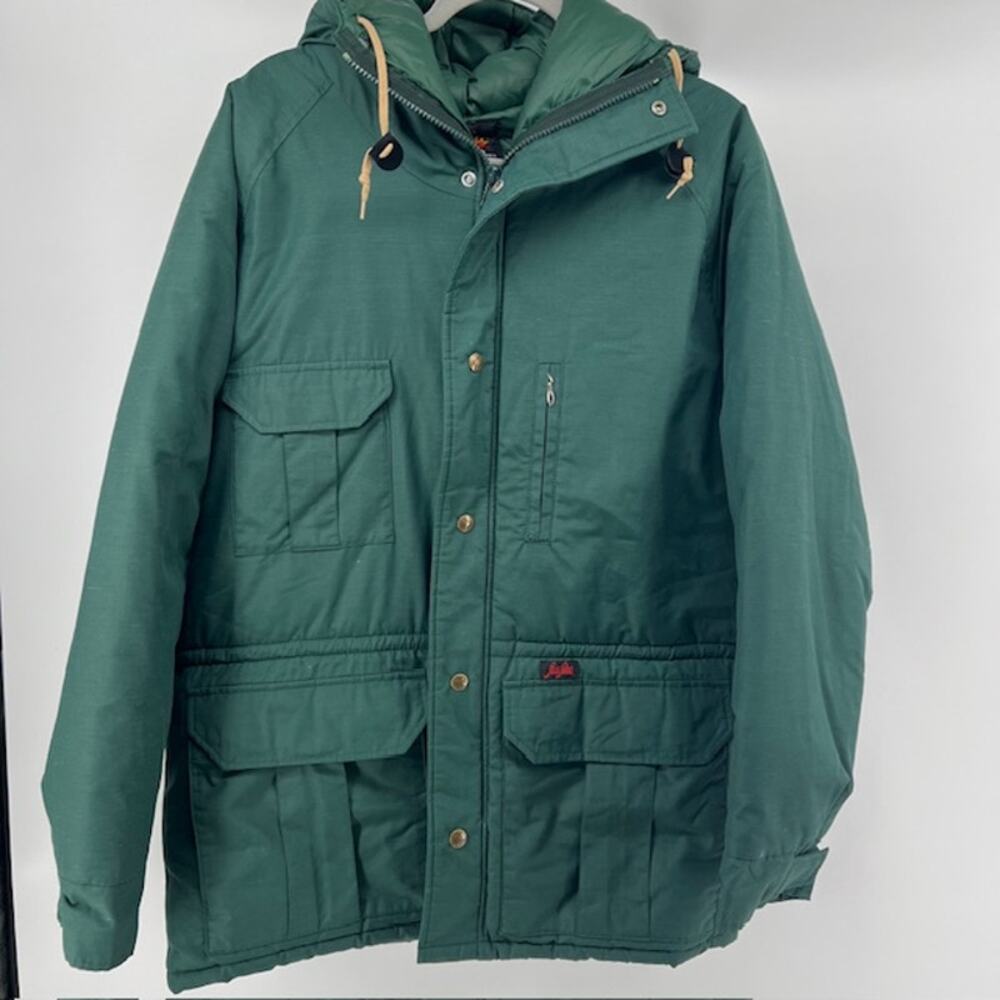 VTG Foxfire by Hirsch Weis Green Parka Coat Mens M Chore Hooded Workwear Jacket